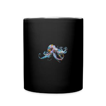 Octopus Graffiti Octopus print - Full Colour Mug - black - Front