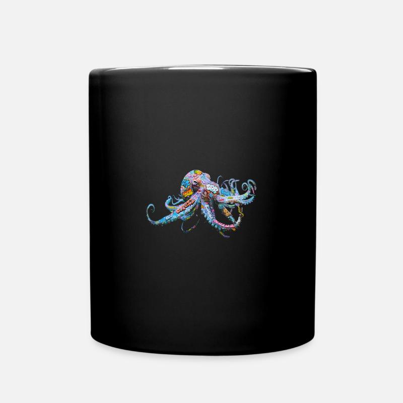Oktopus Graffiti Oktopus Druck - Tasse einfarbig - Schwarz