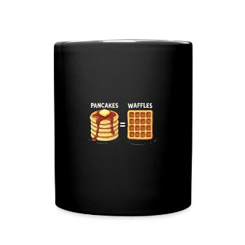 Pfannkuchen und Waffeln - Tasse einfarbig - Schwarz - Vorne