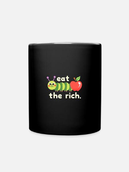 Hungry Worm - Kawaii Caterpillar - Tasse einfarbig - Schwarz