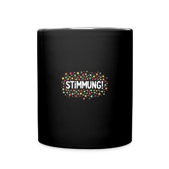 Konfetti Stimmung Karneval Fasching - Tasse einfarbig - Schwarz - Vorne