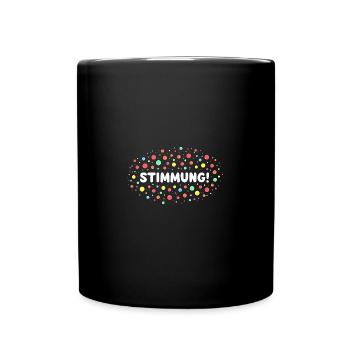 Konfetti Stimmung Karneval Fasching - Tasse einfarbig - Schwarz - Vorne