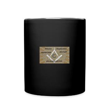 Masons, Colorful mosaic and compass and Winkel. - Tasse einfarbig - Schwarz - Vorne
