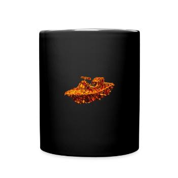Excursion en bateau d’automne: bateau à moteur dans la mer de feuillage - Mug uni - noir - Devant