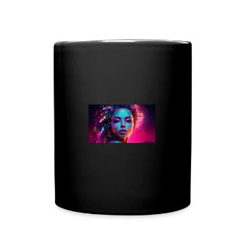 Le visionnaire : un futuriste aux stries colorées - Mug uni - noir - Devant