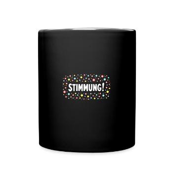 Stimmung Konfetti Silvester Karneval Kostüm - Tasse einfarbig - Schwarz - Vorne
