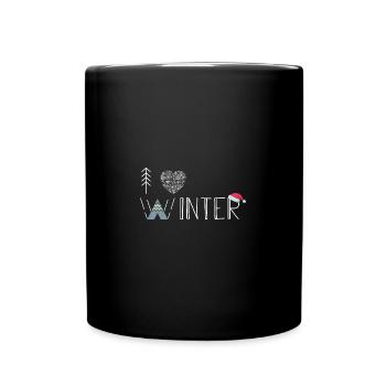 I love winter, snow, cold and snowman - Full Colour Mug - black - Front