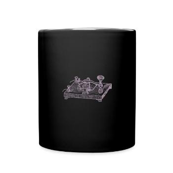 Vintage Morsecode Gerät, Retro Kommunikation - Tasse einfarbig - Schwarz - Vorne