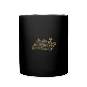 Vintage Morsecode Gerät, Retro Kommunikation - Tasse einfarbig - Schwarz - Vorne