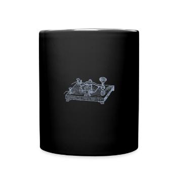 Vintage Morsecode Gerät, Retro Kommunikation - Tasse einfarbig - Schwarz - Vorne