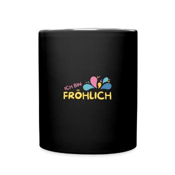 funny typographic colorful fröhlich logo - Tasse einfarbig - Schwarz - Vorne