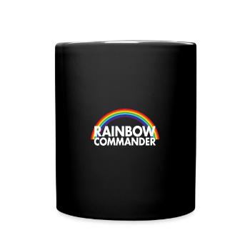 Rainbow Commander - LGBTQ+ Pride Regenbogen CSD - Tasse einfarbig - Schwarz - Vorne