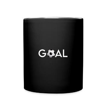 Fußball Goal Tor schießen Football Sport, soccer - Tasse einfarbig - Schwarz - Vorne