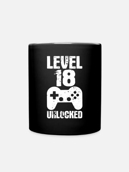 18. Geburtstag Retro Level 18 Jahre Party - Tasse einfarbig - Schwarz