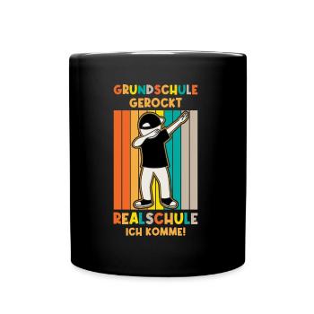 Grundschulabschluss Realschule Einschulung 5Klasse - Tasse einfarbig - Schwarz - Vorne