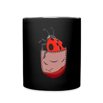 Ladybug Breast Pocket Animal Lovers Coccinelles - Mug uni - noir - Devant