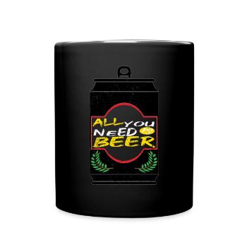Bière Buveur de bière Bouteille de bière en canette de bière - Mug uni - noir - Devant