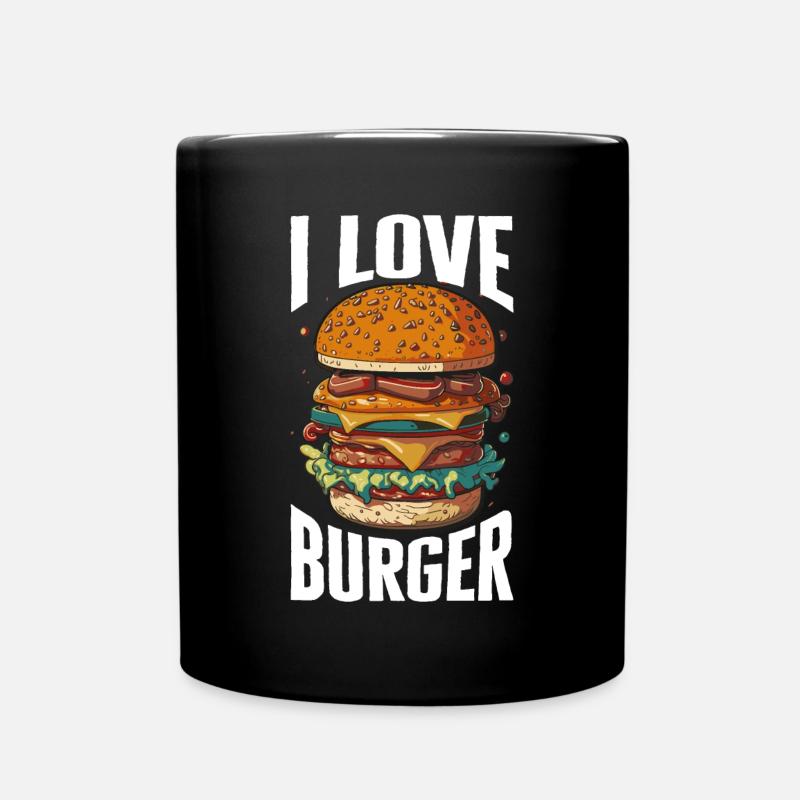 J’adore les hamburgers - Burger lover - Mug uni - noir