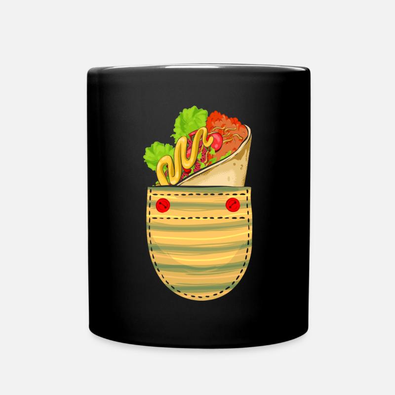 Fiesta Mexiko Essen Geschenk Süßes Brusttasche Tac - Tasse einfarbig - Schwarz