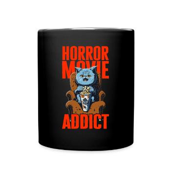 Horror Movie Addict - Cats Illustration - Full Colour Mug - black - Front