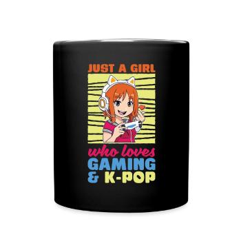 Gaming Mädchen Gamer Korea Musik Geschenk K Pop - Tasse einfarbig - Schwarz - Vorne