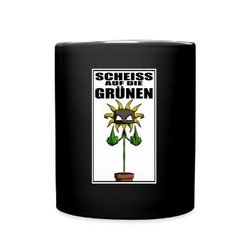 Gegen Grüne Politik Sonnenblume - Tasse einfarbig - Schwarz - Vorne