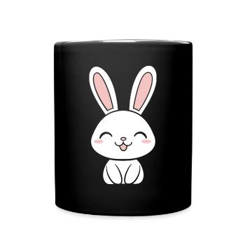 Kleiner Baby-Hase - Tasse einfarbig - Schwarz - Vorne