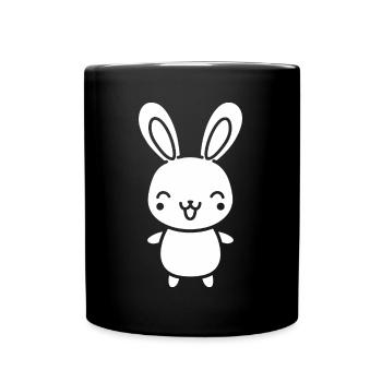 Kleiner Baby-Hase - Tasse einfarbig - Schwarz - Vorne