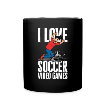 I Love Football Video Games - Sarcastic - Full Colour Mug - black - Front