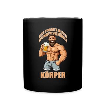Bier formte diesen wunderschönen Körper Malle - Tasse einfarbig - Schwarz - Vorne