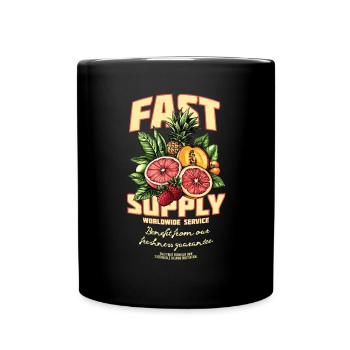 Approvisionnement rapide dans le monde entier Fruits et plus encore... - Mug uni - noir - Devant
