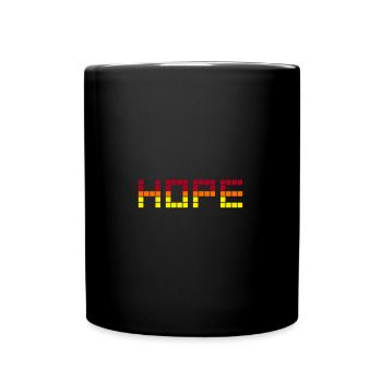 HOPE (Rot, Orange, Gelb) - Tasse einfarbig - Schwarz - Vorne