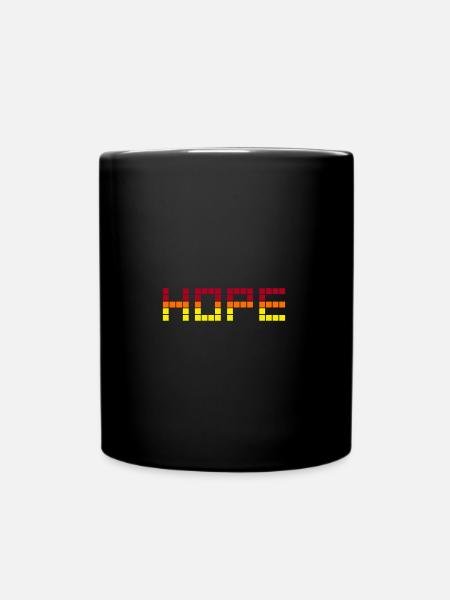 HOPE (Rot, Orange, Gelb) - Tasse einfarbig - Schwarz