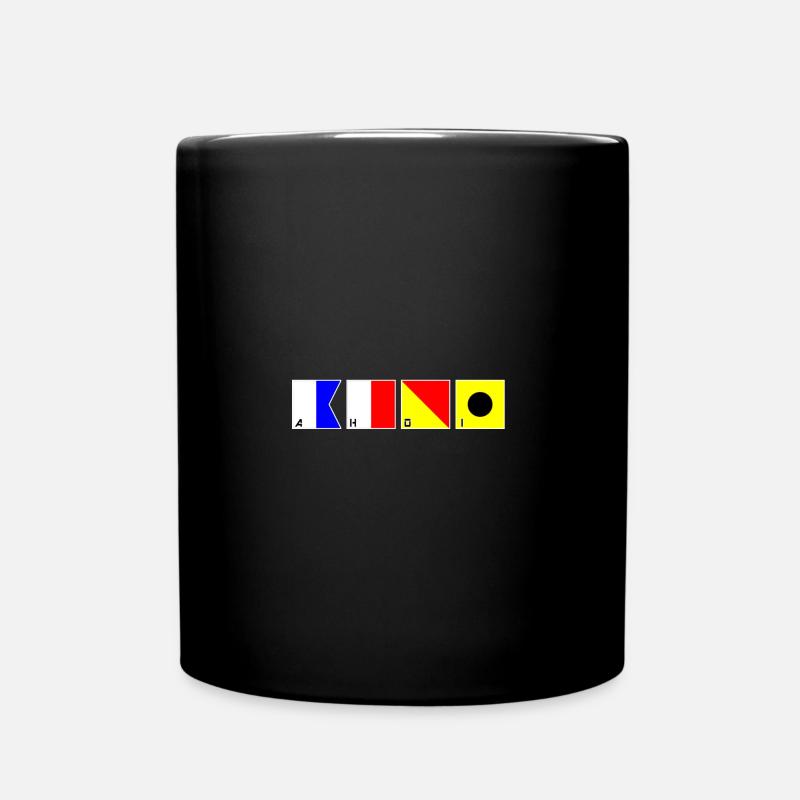 Ahoi im Flaggenalphabet - Tasse einfarbig - Schwarz