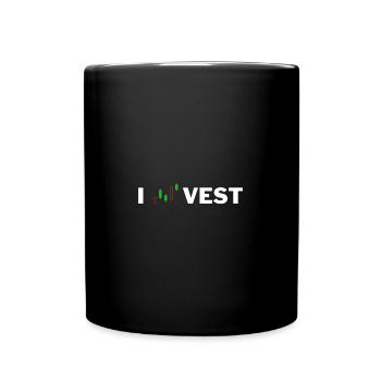 Invest - Börsen Design - Tasse einfarbig - Schwarz - Vorne