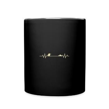 Beaver Hunting Hearbeat, Beaver Hunter - Tasse einfarbig - Schwarz - Vorne