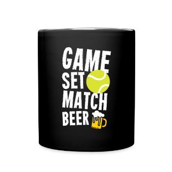 Tennis Sport Lover Game Set Match Bière Anniversaire - Mug uni - noir - Devant