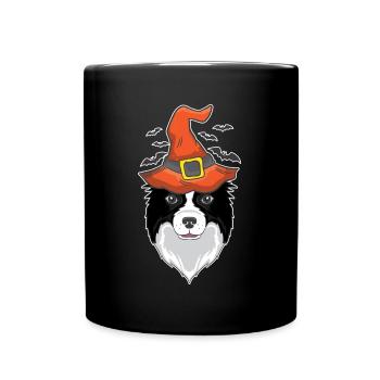 Halloween Hemd Hexe Border Collie Kostüm Geschenk - Tasse einfarbig - Schwarz - Vorne