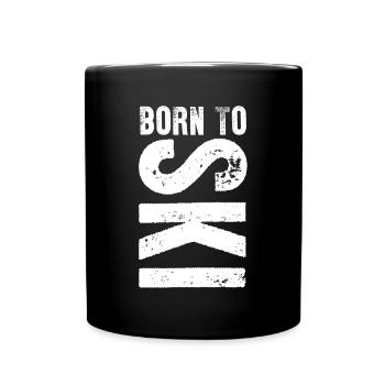 Born To Ski Skiing Sports Lover Gift Idea - Full Colour Mug - black - Front