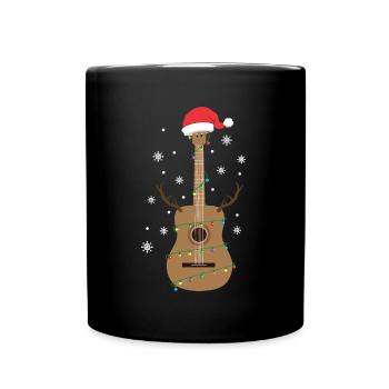 Cadeau de vacances d'amant de musique de guitare drôle de Noël - Mug uni - noir - Devant