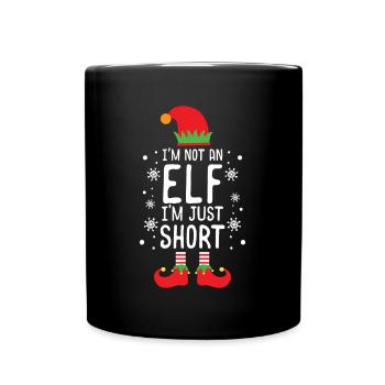 Noël, je ne suis pas un elfe, je suis juste un Noël drôle - Mug uni - noir - Devant