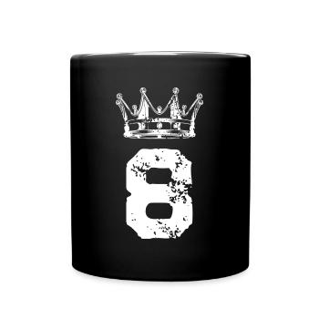 8 Number crown - Full Colour Mug - black - Front