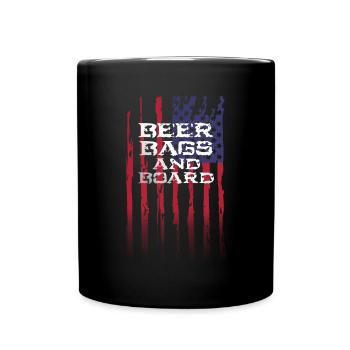 Bier Säcke und Cornhole Platte - Tasse einfarbig - Schwarz - Vorne