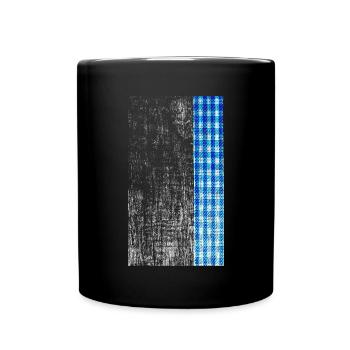 Bayerisch Bayrisch Bayern weissblau blauweiss - Tasse einfarbig - Schwarz - Vorne