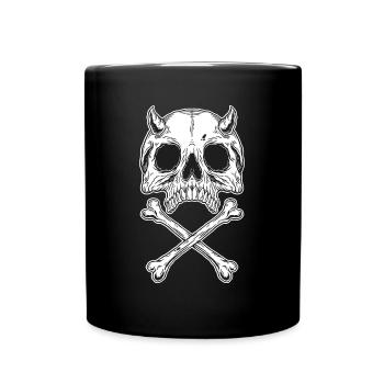 Skull Skull Horror Skeleton Halloween Metal - Full Colour Mug - black - Front