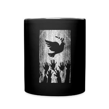 Friedenstaube Frieden Friede - Tasse einfarbig - Schwarz - Vorne