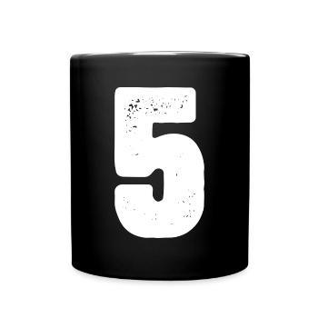 Maillot 5 numéros - Mug uni - noir - Devant