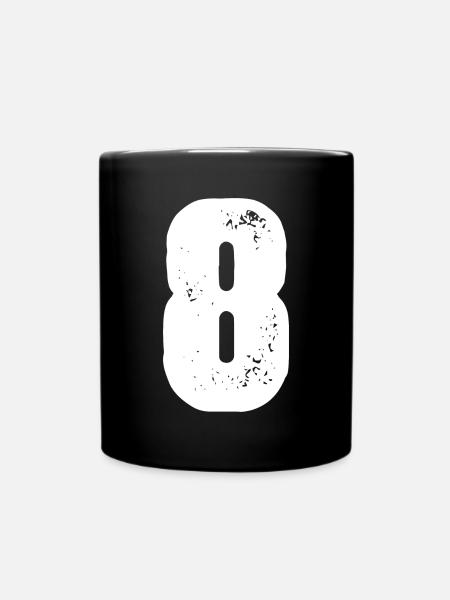 8 Number jersey - Full Colour Mug - black