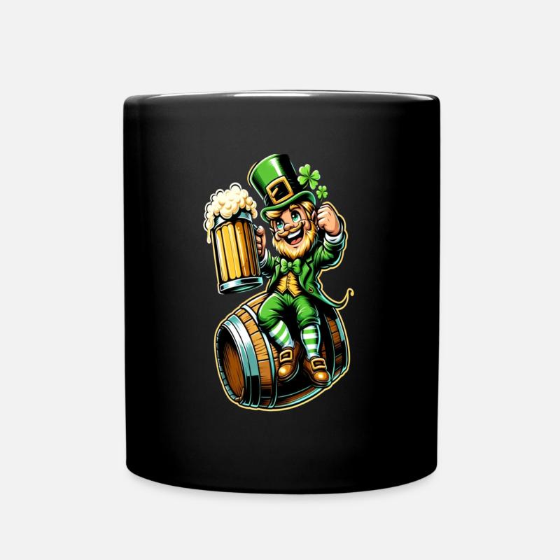 Beer Barrel Leprechaun (Irish Leprechaun) - Full Colour Mug - black