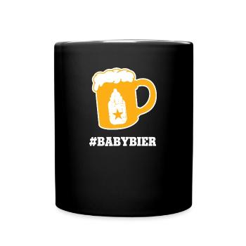 Babybier Pinkelparty Babyparty Babypinkeln Geburt - Tasse einfarbig - Schwarz - Vorne